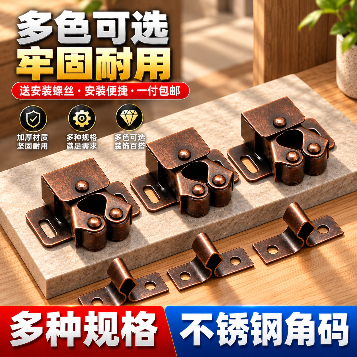 橱柜卡扣碰珠门夹扣卡式鸿盛发