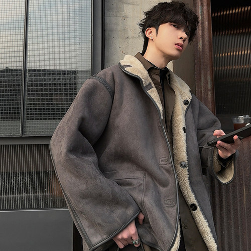 Junmanner羊羔毛机车服高级感