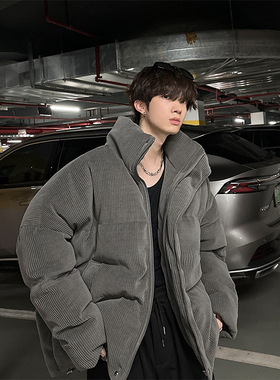 junmanner 灯芯绒美式潮流加绒加厚宽松棉衣冬季男生棉服棉袄外套