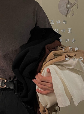 junmanner 半高领韩版潮流休闲宽松保暖长袖打底针织衫秋冬男毛衣