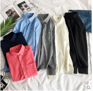 春秋新款 韩版 潮流青年大码 男士 CS100 长袖 衬衣2002 P20 牛津纺衬衫