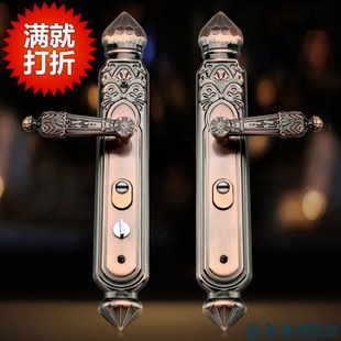 红古铜防盗门拉手把手大门锁加厚锌合金执手大门把手门锁对开门把
