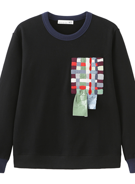 COTTON FOR LUNCH ''Mosaic'' Sweater 马赛克刺绣贴片加厚卫衣