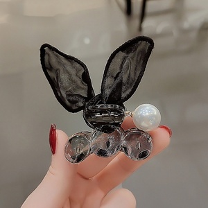 日韩网红珍珠小抓夹迷你蕾丝蝴蝶结头饰刘海边夹后脑勺发夹鲨鱼夹