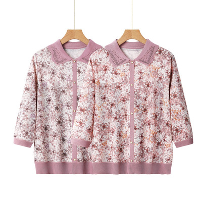 2025新款奶奶春装长袖冰丝T恤套