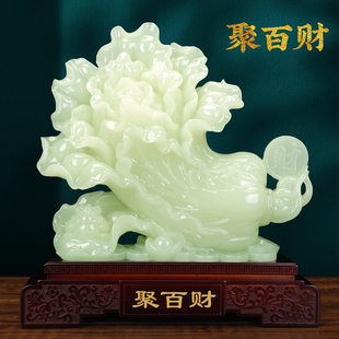 聚百财白菜摆件招财聚宝盆客厅玄关办公室店铺乔迁开业礼品装 饰品