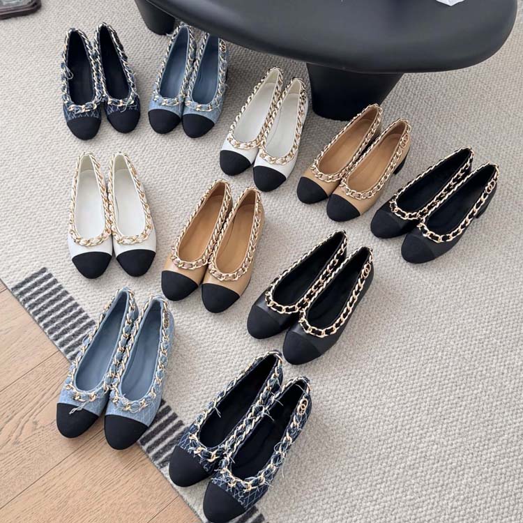 小香风真皮拼色玛丽珍平底单鞋