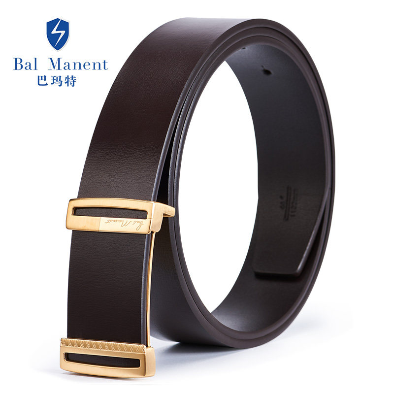 Ba Mate man Belt Korean Edition Youth fashion personality cowhide genuine leather Simplicity Smooth buckle Versatile Metrosexual beltin the Accessories/Leather belt/Hat/Muffler , Belt/Leather belt/Yaolian  category - from Buy2taobao.com to provide professional Taobao agent buy service