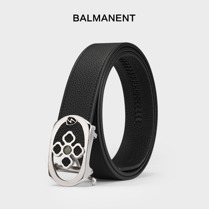 高档头层牛皮皮带男士新款真皮内扣式自动扣西装腰带奢侈品裤带