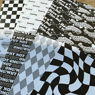 黑白素材纸扎痛包diy材料扎板背景纸谷子装饰手帐造景打底纸黑色