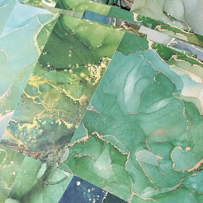 扎痛包材料背景纸junk艺术垃圾杂志手账6寸绿系背景纸素材纸