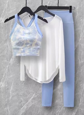 C.Cya高级感瑜伽服套装女2025新款春夏三件国风彩色运动训练健身