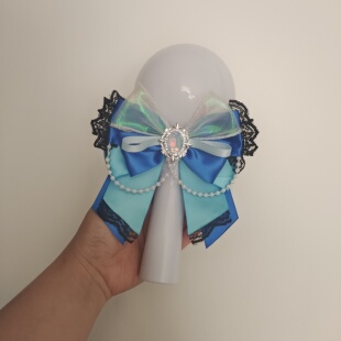 原创应援蓝蝴蝶结张靓颖演唱会手灯饰胸针别针洛丽塔蝴蝶结装饰品