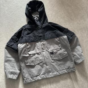 UNITELIFE24AW主线 四袋连帽M65重水洗拼接硬壳珩缝冲锋棉衣