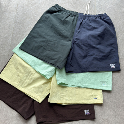 支线UniteQuality+ 糖果色防水双层透气廓形刺绣沙滩短裤