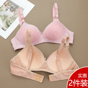 40-50岁中老年内衣女薄款纯色柔软舒适妈妈文胸无钢圈光面两排扣