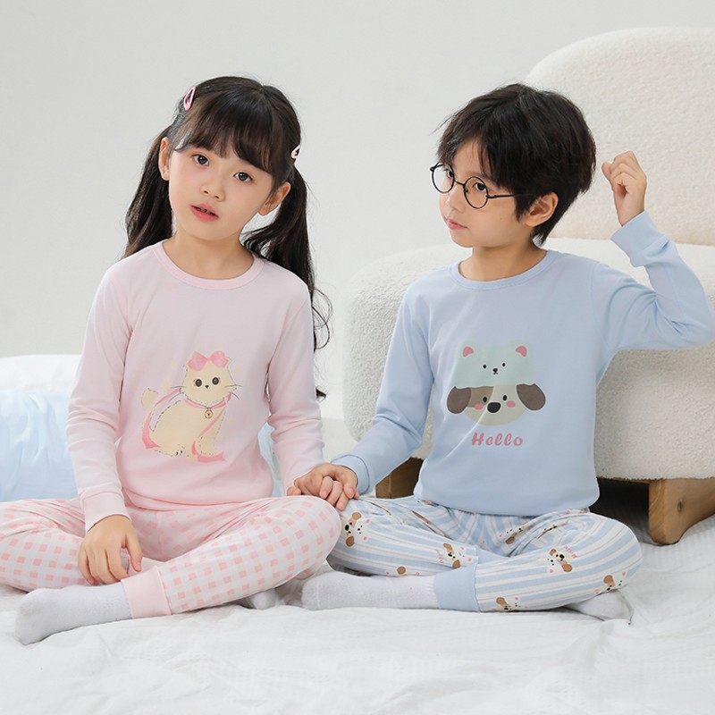 儿童秋衣秋裤薄款纯棉保暖内衣男童宝宝睡衣弹力莱卡女孩打底套装,童装/婴儿装/亲子装,内衣套装,淘宝优惠券,粉丝福利购,淘宝优惠卷