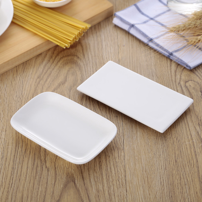 冲冠陶瓷厂家肥皂蝶小碟长方形小吃碟 毛巾托 餐巾人气日式碟子