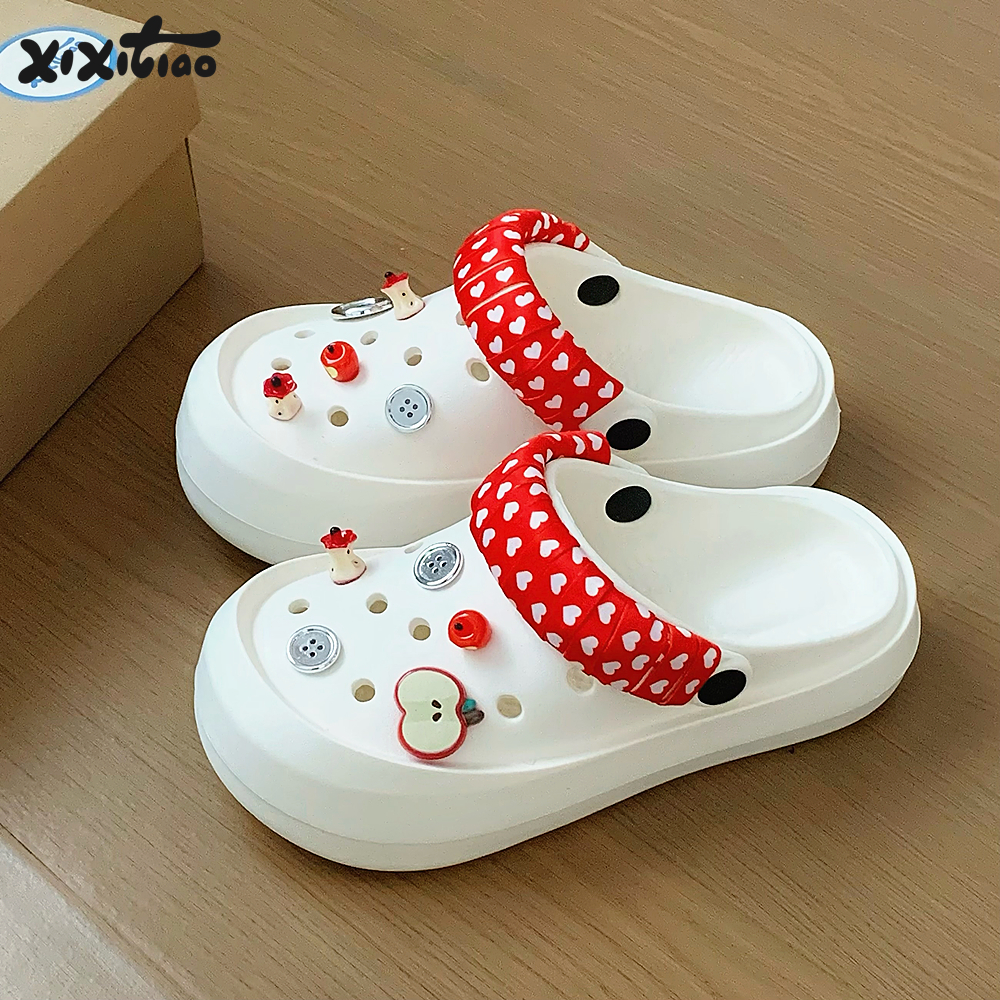 细细条夏天多巴胺洞洞鞋女