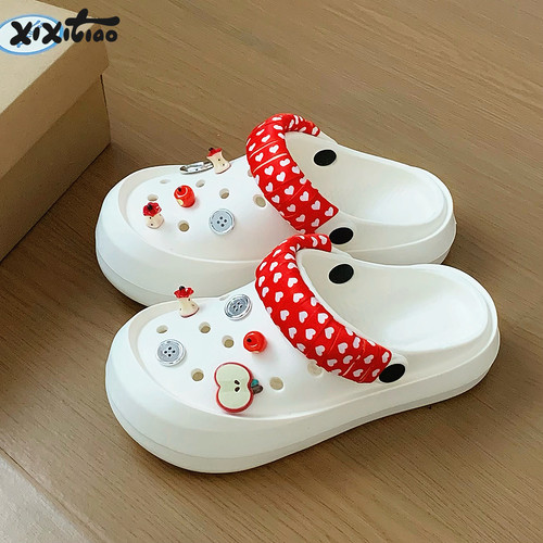 细细条夏天多巴胺洞洞鞋女