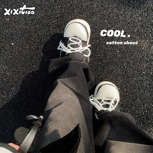 细细条加厚运动风胖胖面包鞋