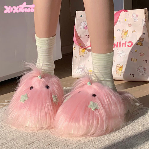 细细条可爱狗狗精灵少女心毛毛鞋