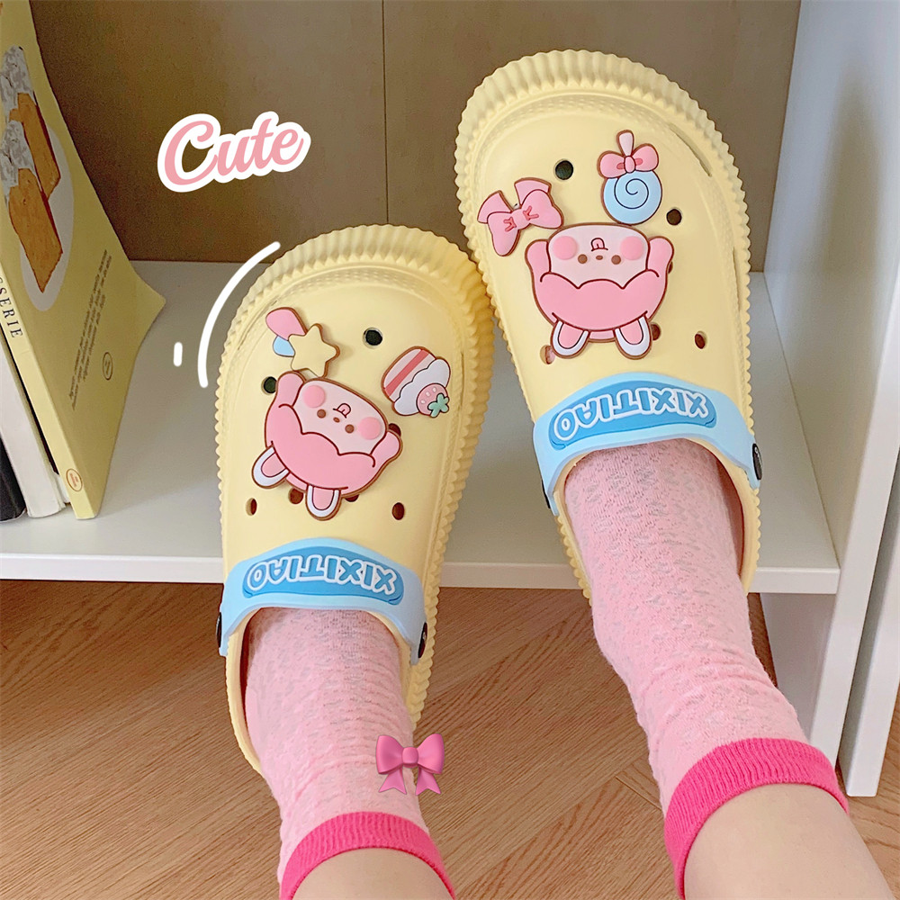 细细条 甜美可爱洞洞鞋女夏季创意松糕厚底时尚外穿eva沙滩凉拖鞋,女鞋,洞洞鞋,淘宝优惠券,粉丝福利购,淘宝优惠卷