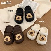 细细条 夏男童女童外穿沙滩凉鞋 儿童拖鞋 趣味卡皮巴拉水豚洞洞鞋