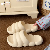细细条 男女抗菌防臭情侣居家防滑夏浴室凉拖 丑萌可爱毛毛虫拖鞋
