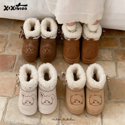 细细条Mikko联名卡通雪地靴女