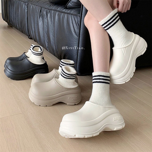 细细条时尚百搭网红厚底雪地靴