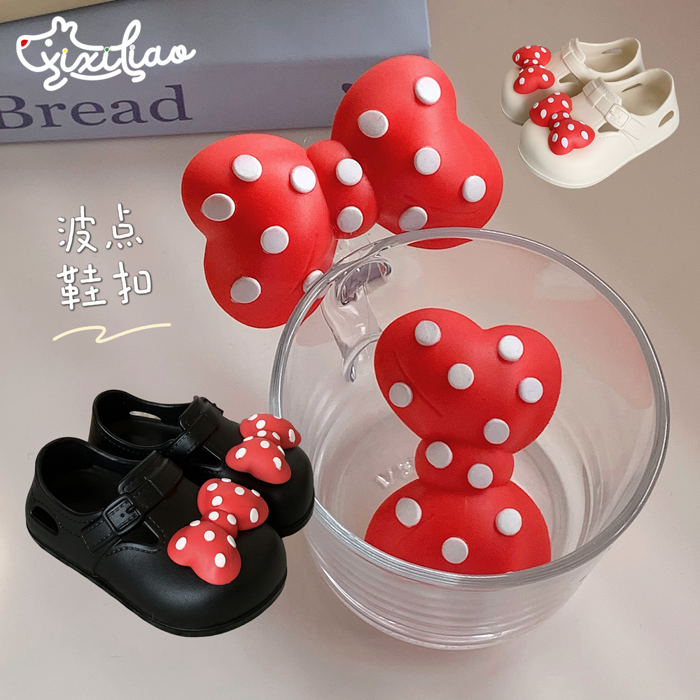 细细条少女心蝴蝶结鞋子装饰品