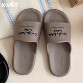 情侣小众英文字母一字拖鞋 时尚 室内外防臭男女夏季 细细条 凉拖鞋