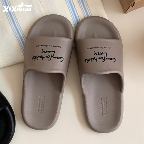 细细条小众英文字母一字拖鞋