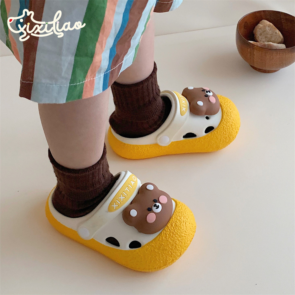 细细条 休闲两穿可爱小熊儿童包头凉拖鞋eva防滑男童女童洞洞鞋夏,居家布艺,居家凉拖/凉鞋,淘宝优惠券,粉丝福利购,淘宝优惠卷