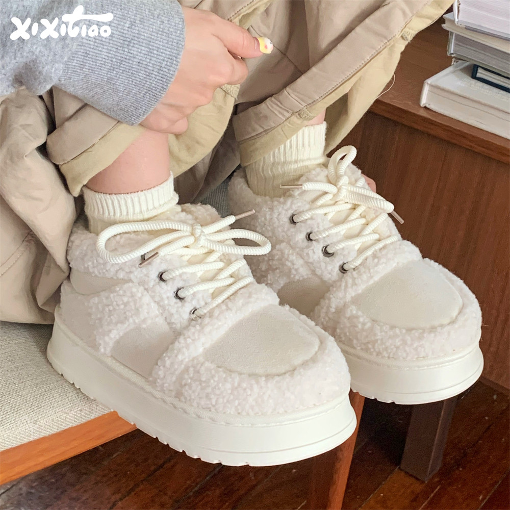 细细条 运动风时尚女士户外拼色面包鞋百搭冬季潮酷拼色系带板鞋,女鞋,休闲板鞋,淘宝优惠券,粉丝福利购,淘宝优惠卷