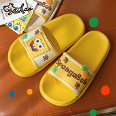 夏ins海绵宝宝男童女童亲子沙滩凉拖鞋 细细条 儿童可爱室内外拖鞋