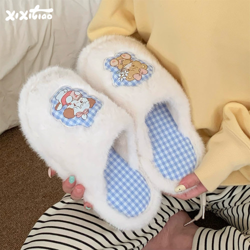 细细条正版mikko联名毛毛鞋