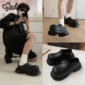 户外ins潮增高大头鞋 细细条 男士 夏潮酷百搭情侣休闲包头一脚蹬女