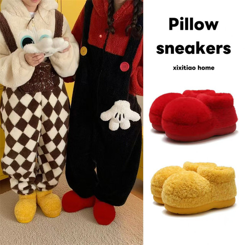 细细条可爱大头毛毛靴子女ins