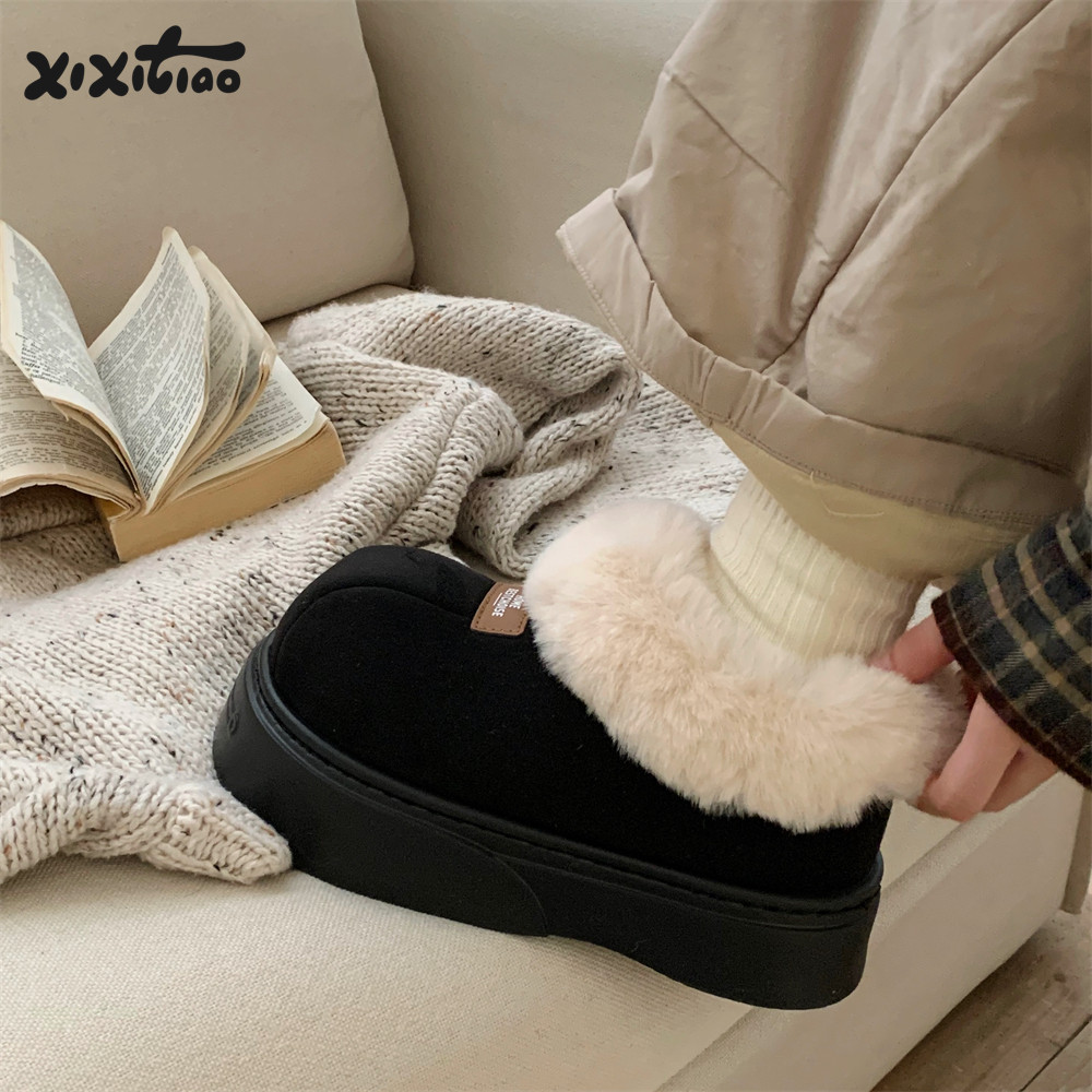 细细条复古小众时尚户外雪地靴