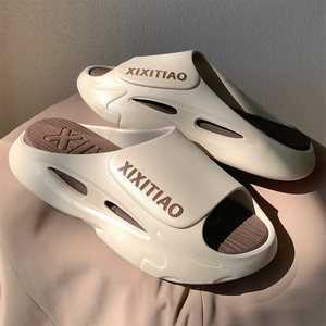 细细条 男女户外穿运动风潮酷厚底凉拖鞋防滑时尚个性沙滩拖鞋夏