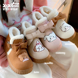 细细条 Mikko联名短靴女可爱少女心冬季保暖时尚户外穿棉靴雪地靴