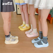 EVA可爱芭蕾舞单鞋 日系休闲凉鞋 户外软底女士时尚 细细条 玛丽珍鞋