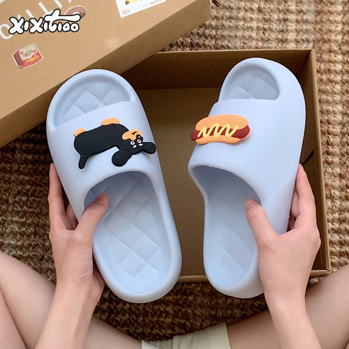 细细条eva休闲情侣趣味狗狗拖鞋