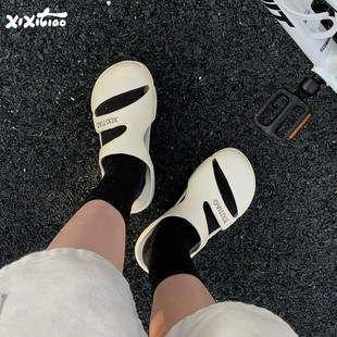 细细条 男女户外运动防滑足弓包头凉拖夏游泳速干eva情侣沙滩拖鞋