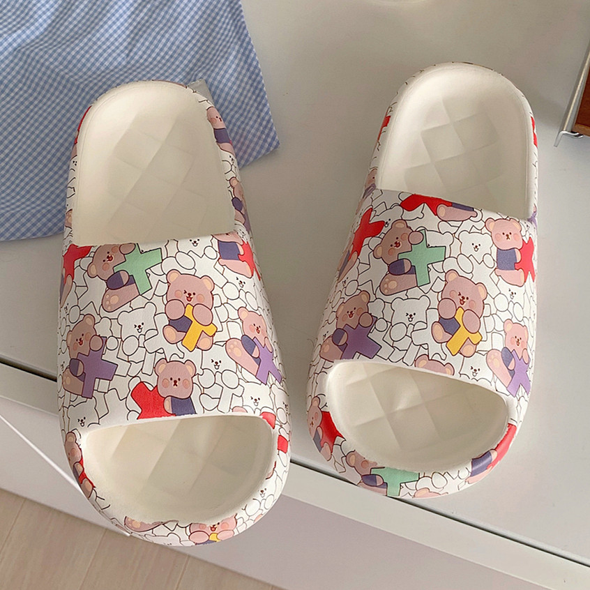 细细条 软平底防滑学生夏季休闲居家凉拖鞋创意可爱小熊女士拖鞋,居家布艺,居家凉拖/凉鞋,淘宝优惠券,粉丝福利购,淘宝优惠卷