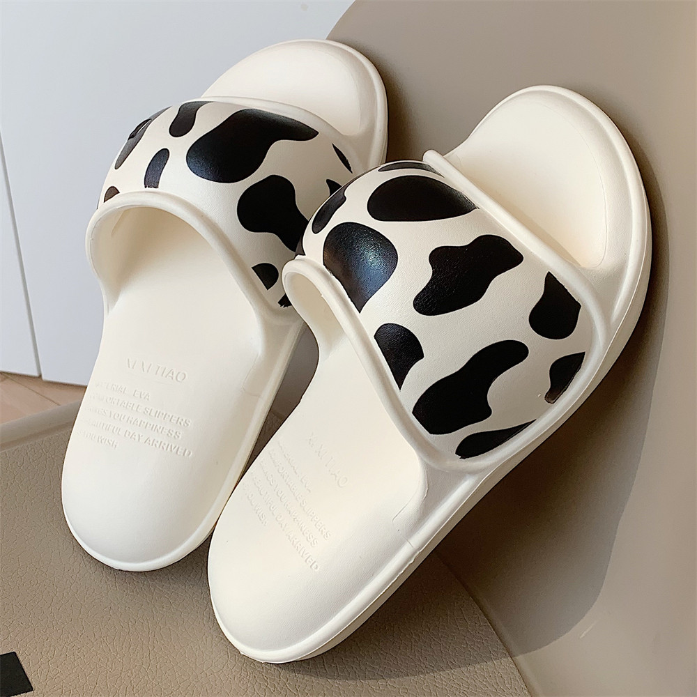 细细条 EVA夏季厚底凉拖鞋情侣居家防滑踩屎感韩式可爱奶牛拖鞋女,居家布艺,居家凉拖/凉鞋,淘宝优惠券,粉丝福利购,淘宝优惠卷