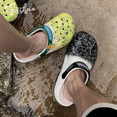 细细条 洞洞鞋 情侣户外运动防滑软底沙滩鞋 街头风潮酷男女士夏季
