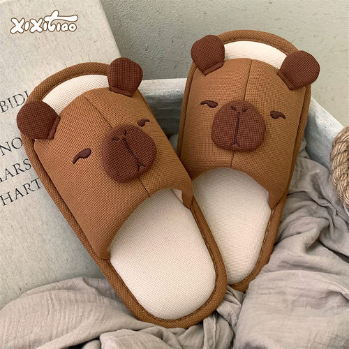 趣味卡皮巴拉家居拖鞋